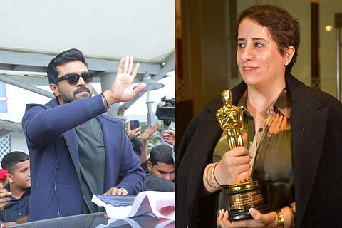 Ram Charan and Guneet Monga returned to India on Friday