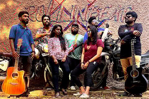 (L-R) Jonan, Ravan, Getzya, Alvin, Revathy, Benji B and Psychdrops
