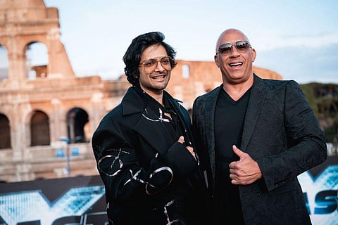 Ali Fazal with Vin Diesel at Fast X premiere