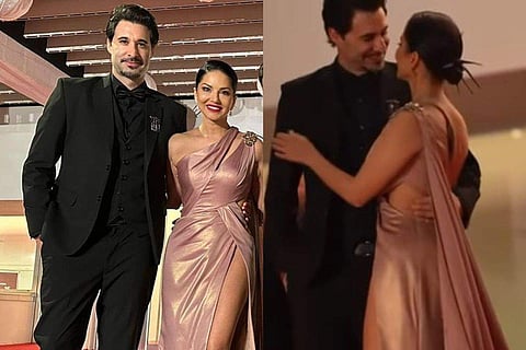 Sunny Leone with Daniel Weber at Cannes 2023
