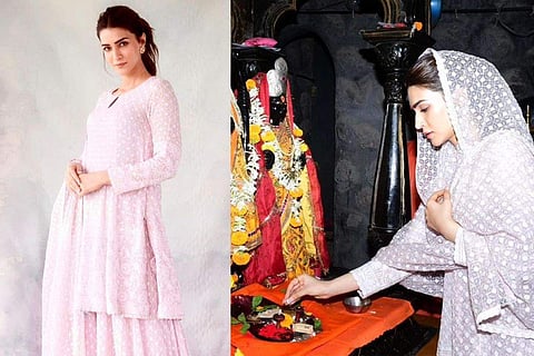 Videos from Kriti’s visit to the holy sites were shared on social media by a paparazzi page