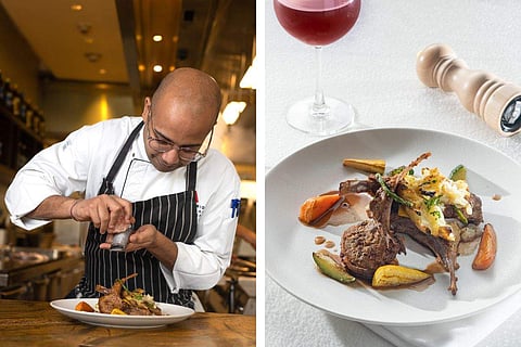 (L-R) Sous Chef Satrujeet Das, a dish from the menu