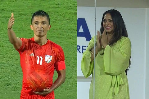 Sunil Chhetri and his wife