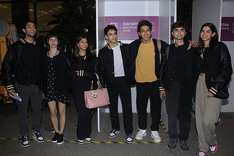 The Archies cast at Mumbai airport
