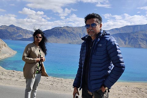 Anwesshaa with her dad Kushal