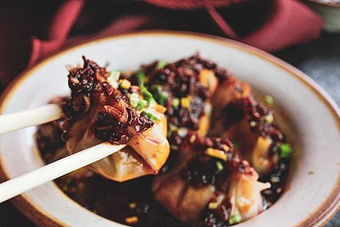 Sour and spicy dumpling