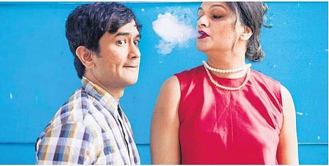 Tejaswini Kolhapure and Shashank Vishnu Dutt in a still from the play