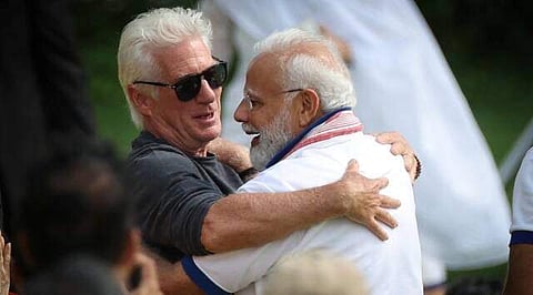 (L-R) Richard Gere, PM Narendra Modi