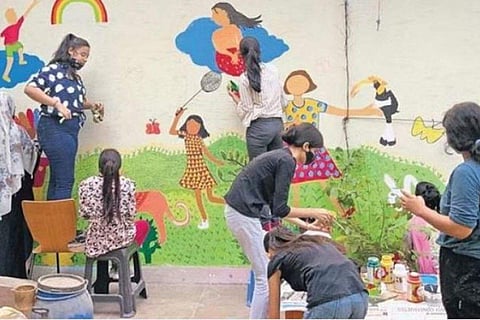 Children at Artreach India put up a performance