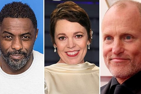 Hollywood stars Idris Elba, Olivia Colman, Woody Harrelson