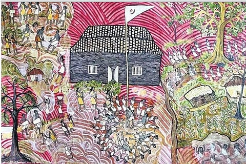 a representation of the daily life of the Oraon tribe