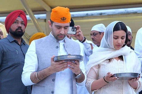 Parineeti Chopra and Raghav Chadha at Golden temple