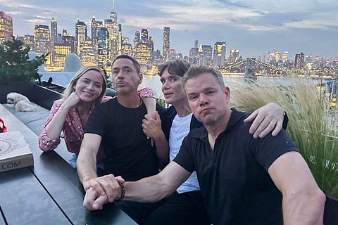 Robert Downey Jr with Emily Blunt, Cillian Murphy and Matt Damon