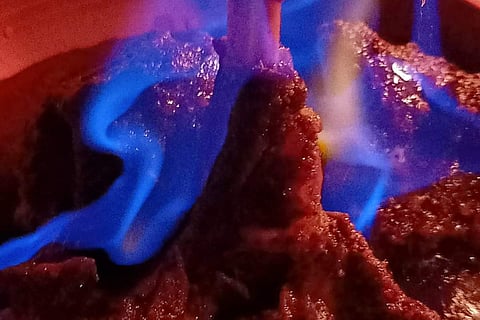 Mutton Bafat Flambé with Fugia