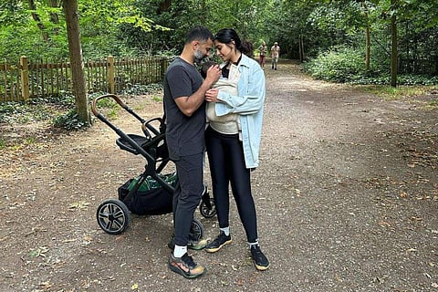 Sonam Kapoor and Anand Ahuja with Vayu in London