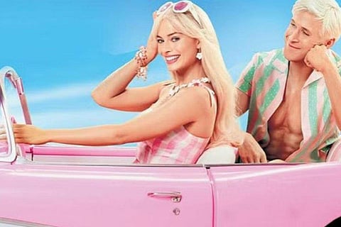 A still from the movie 'Barbie' starring Margot Robbie and Ryan Gosling