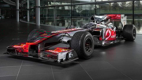 McLaren F1 racer in chrome livery