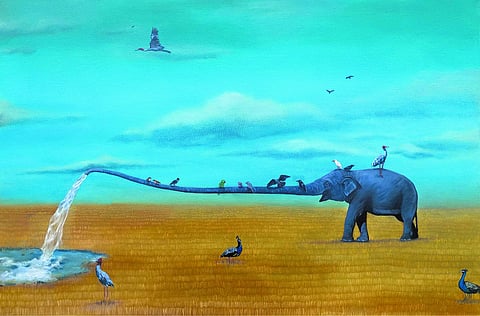 One of the paintings from Dushyant's exhibition