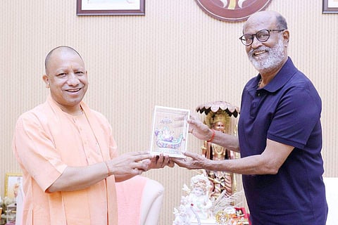 Rajinikanth with Yogi Adityanath
