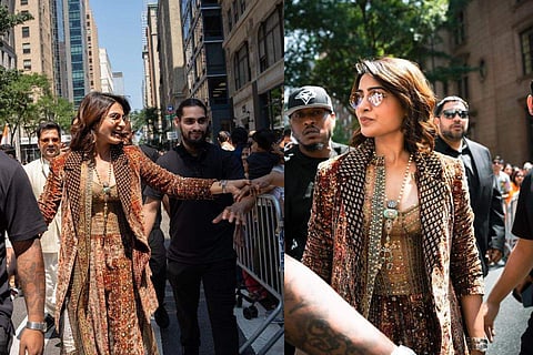 Samantha Ruth Prabhu takes over NYC streets in a Ritu Kumar ensemble