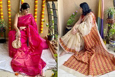Ritu Oberoi’s pre-festive collection of saris features indigenous weaves