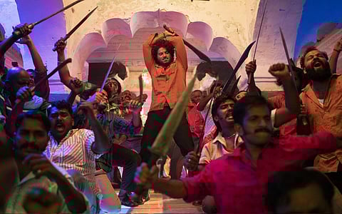 A still from King of Kotha starring Dulquer Salmaan