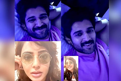 Screenshot from the video call between Vijay Deverakonda and Samantha Ruth Prabhu