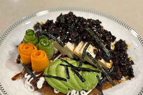 Okonomiyaki Topped with Tofu
