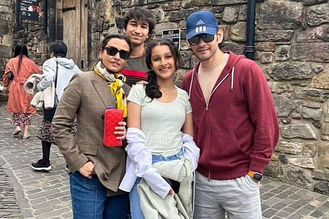 Mahesh Babu with his family in Scotland