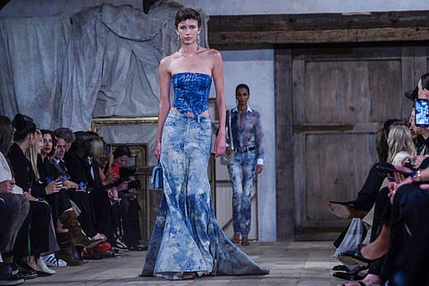 Fashion from Ralph Lauren's latest collection is modeled during Fashion Week