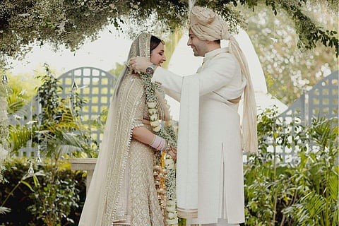 Parineeti and Raghav on their wedding day