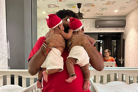 In frame: Vignesh Shivan with his sons
