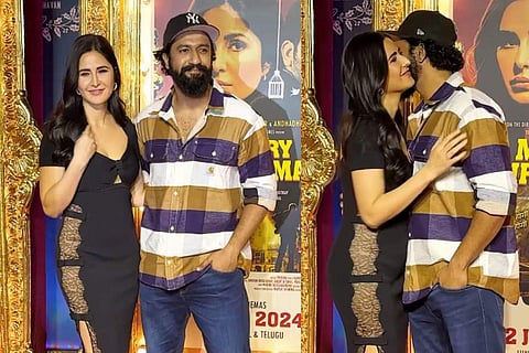 In frame: Vicky Kaushal and Katrina Kaif at Merry Christmas special screening in Mumbai