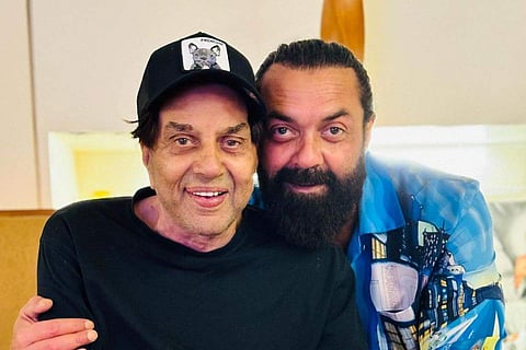 In frame: Bobby Deol with Dharamendra