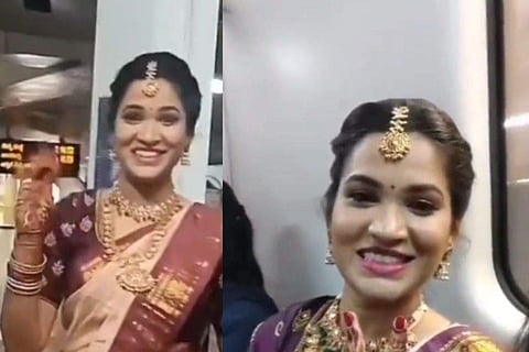 Bengaluru bride’s clever metro commute steals the spotlight, captivates the internet