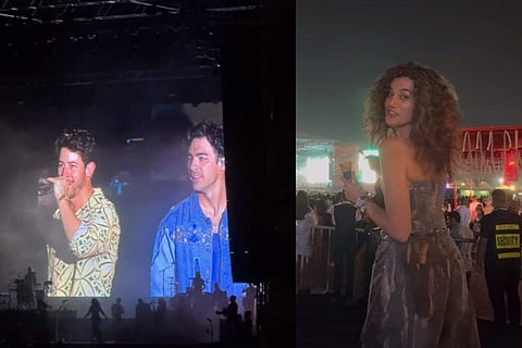 In frame: Jonas Brothers (L), Taapsee Pannu (R)