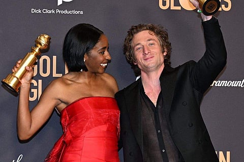 In frame: Jeremy Allen White and Ayo Edibiri at Golden Globes 2024