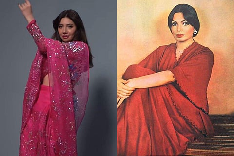 in frame: Mahira Khan (L), Paraveen Babi (R)