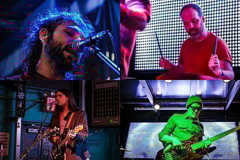 Band members of Minaxi- Shrenik, Steve, Thomas, Liam (clockwise)