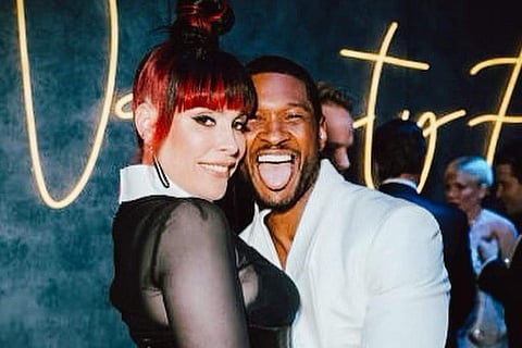 In frame: Usher and Jennifer Goicoechea