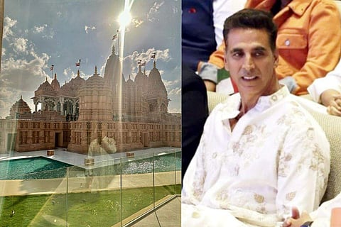 In frame: BAPS Swaminarayan temple (L), Akshay Kumar (R)