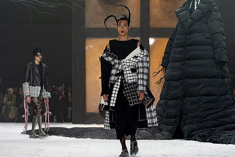 In frame: A model walks the runway during the Thom Browne fall/winter 2024 fashion show