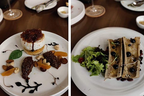 Dishes from the menu of Ouro