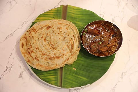Malabar Paratha and Mutton Curry
