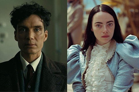 In frame: Cillian Murphy in Oppenheimer (L), Emma Stone in Poor Things (R)