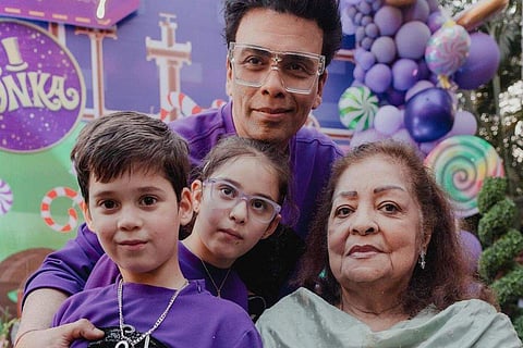 In frame: Karan Johar with his kids and mother