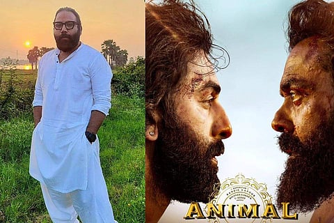 In frame: Sandeep Reddy Vanga (L), Animal Poster (R)