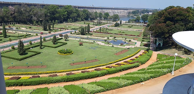 A view of the Brindavan Gardens from the hotel