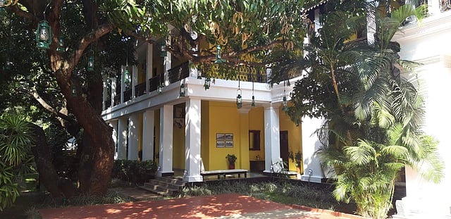 The courtyard at Metropole, the space is also used as for the barbeque restaurant Shikari