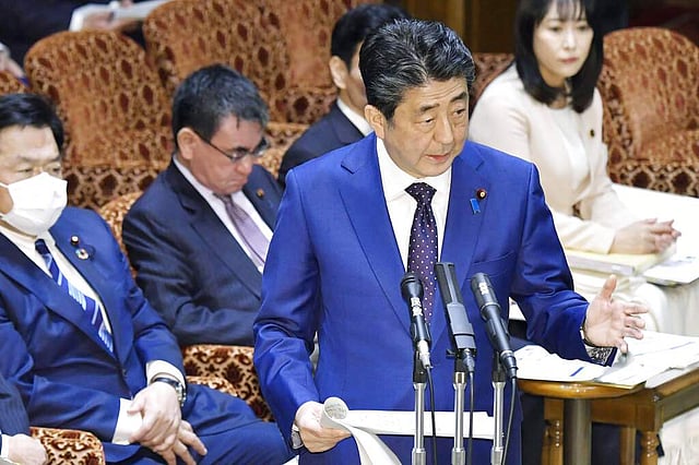 <em>Japan’s PM Shinzo Abe (Yoshitaka Sugawara/Kyodo News via AP)</em>